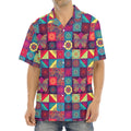 Bohemian Patchwork Pattern Print Aloha Shirt