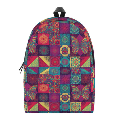 Bohemian Patchwork Pattern Print Backpack