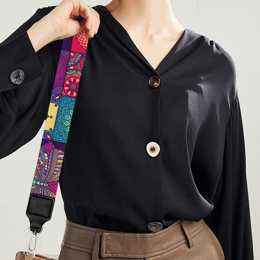 Bohemian Patchwork Pattern Print Bag Strap
