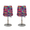 Bohemian Patchwork Pattern Print Bar Stool Covers