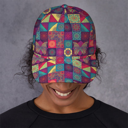 Bohemian Patchwork Pattern Print Baseball Cap