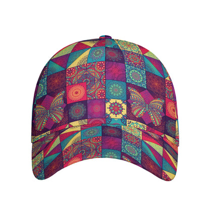 Bohemian Patchwork Pattern Print Baseball Cap