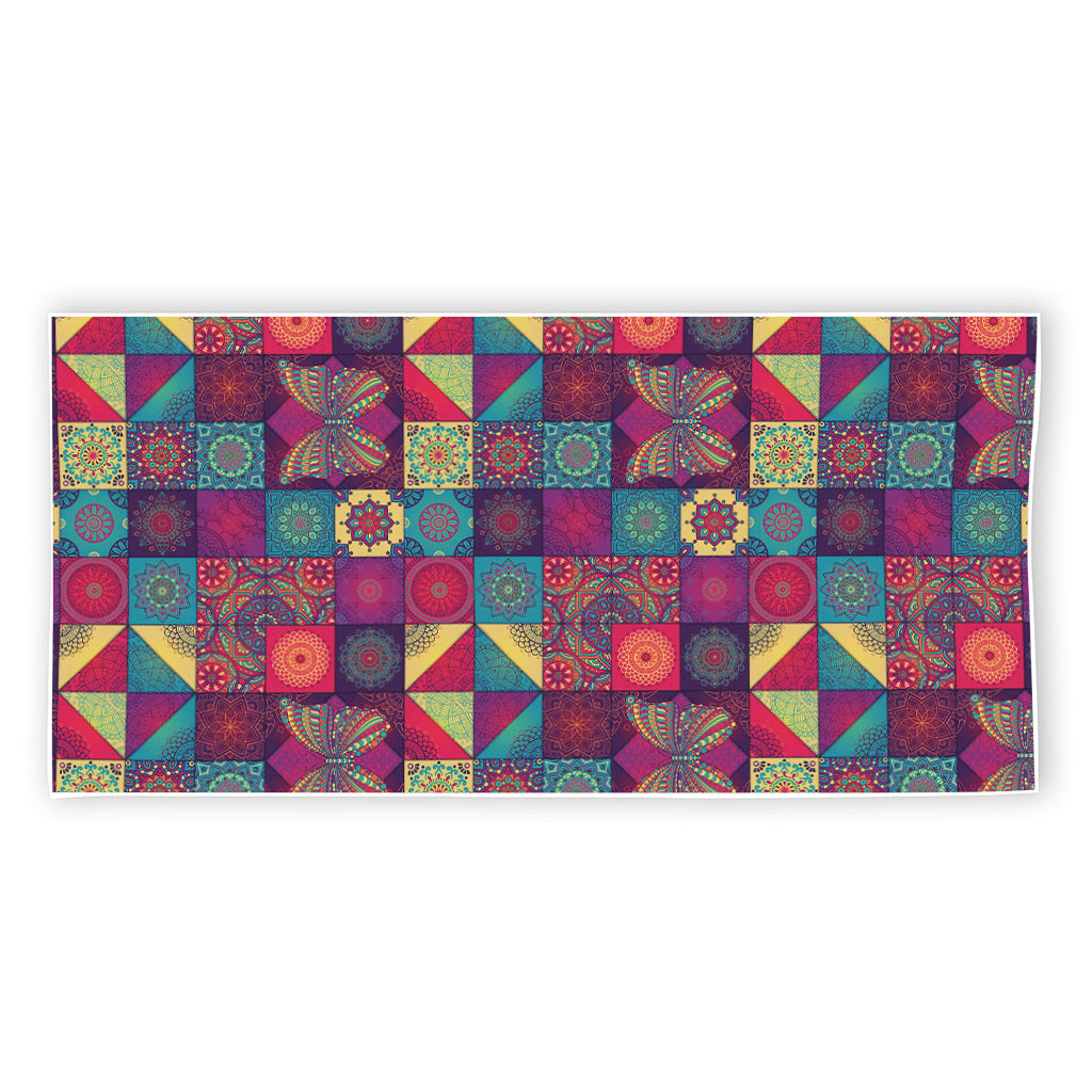 Bohemian Patchwork Pattern Print Beach Towel