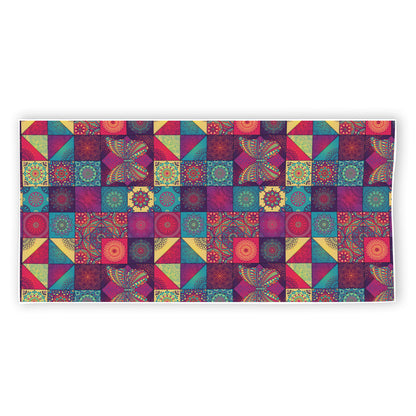 Bohemian Patchwork Pattern Print Beach Towel