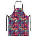 Bohemian Patchwork Pattern Print Bib Apron With Pocket