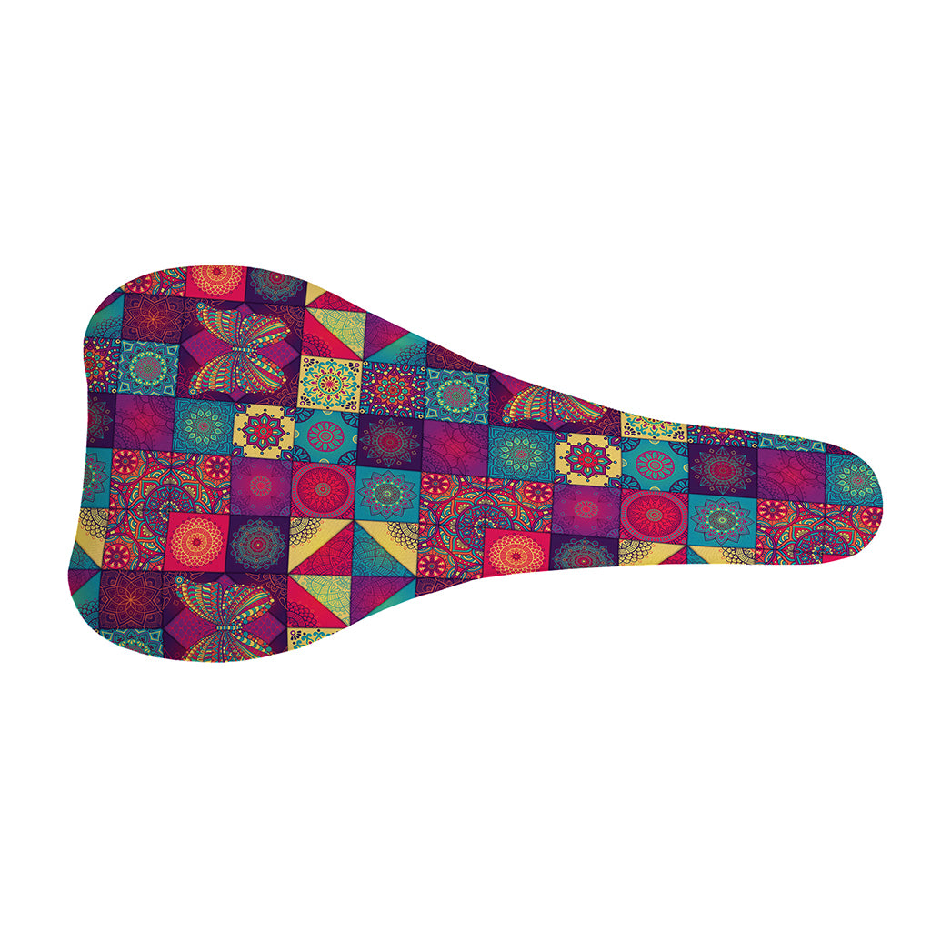 Bohemian Patchwork Pattern Print Bicycle Seat Cover