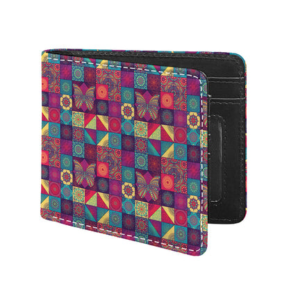 Bohemian Patchwork Pattern Print Bifold Wallet