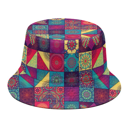Bohemian Patchwork Pattern Print Bucket Hat