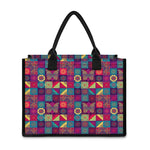 Bohemian Patchwork Pattern Print Canvas Tote Bag