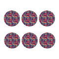 Bohemian Patchwork Pattern Print Coaster Set