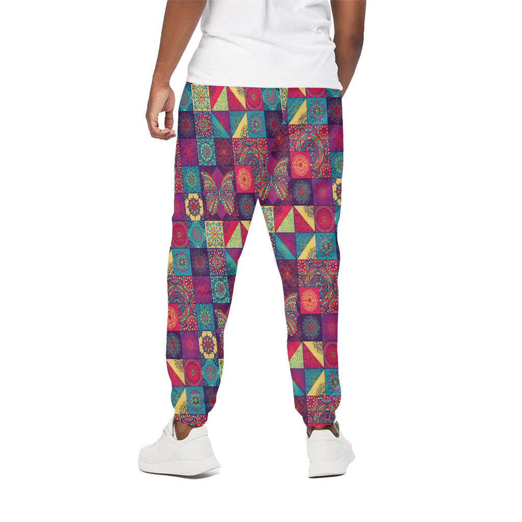 Bohemian Patchwork Pattern Print Cotton Pants