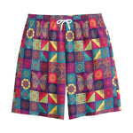 Bohemian Patchwork Pattern Print Cotton Shorts