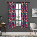 Bohemian Patchwork Pattern Print Grommet Curtain Panels
