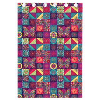 Bohemian Patchwork Pattern Print Curtain