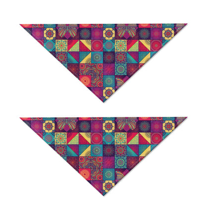 Bohemian Patchwork Pattern Print Dog Bandana
