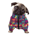 Bohemian Patchwork Pattern Print Dog Zip Up Jacket