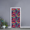 Bohemian Patchwork Pattern Print Door Sticker