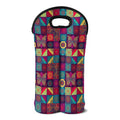 Bohemian Patchwork Pattern Print Double Neoprene Wine Tote