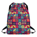 Bohemian Patchwork Pattern Print Drawstring Backpack