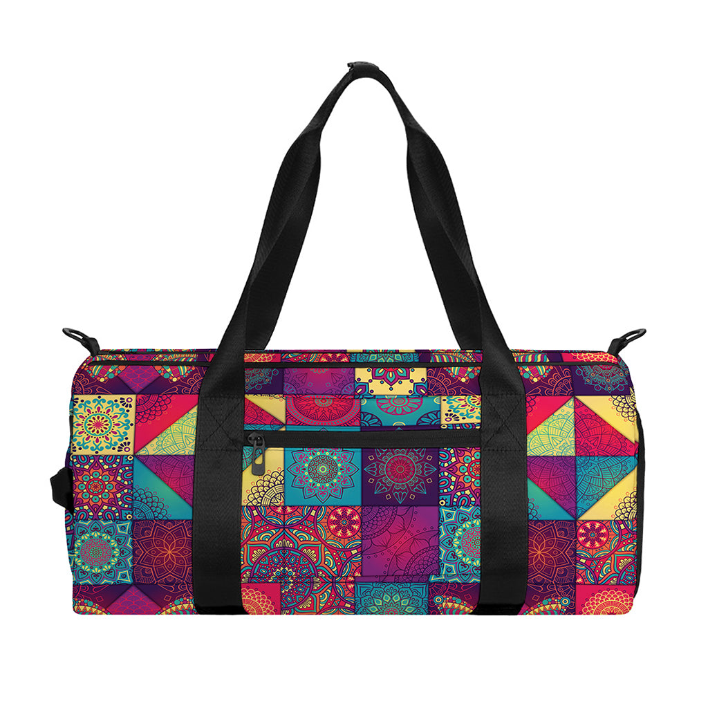 Bohemian Patchwork Pattern Print Gym Bag
