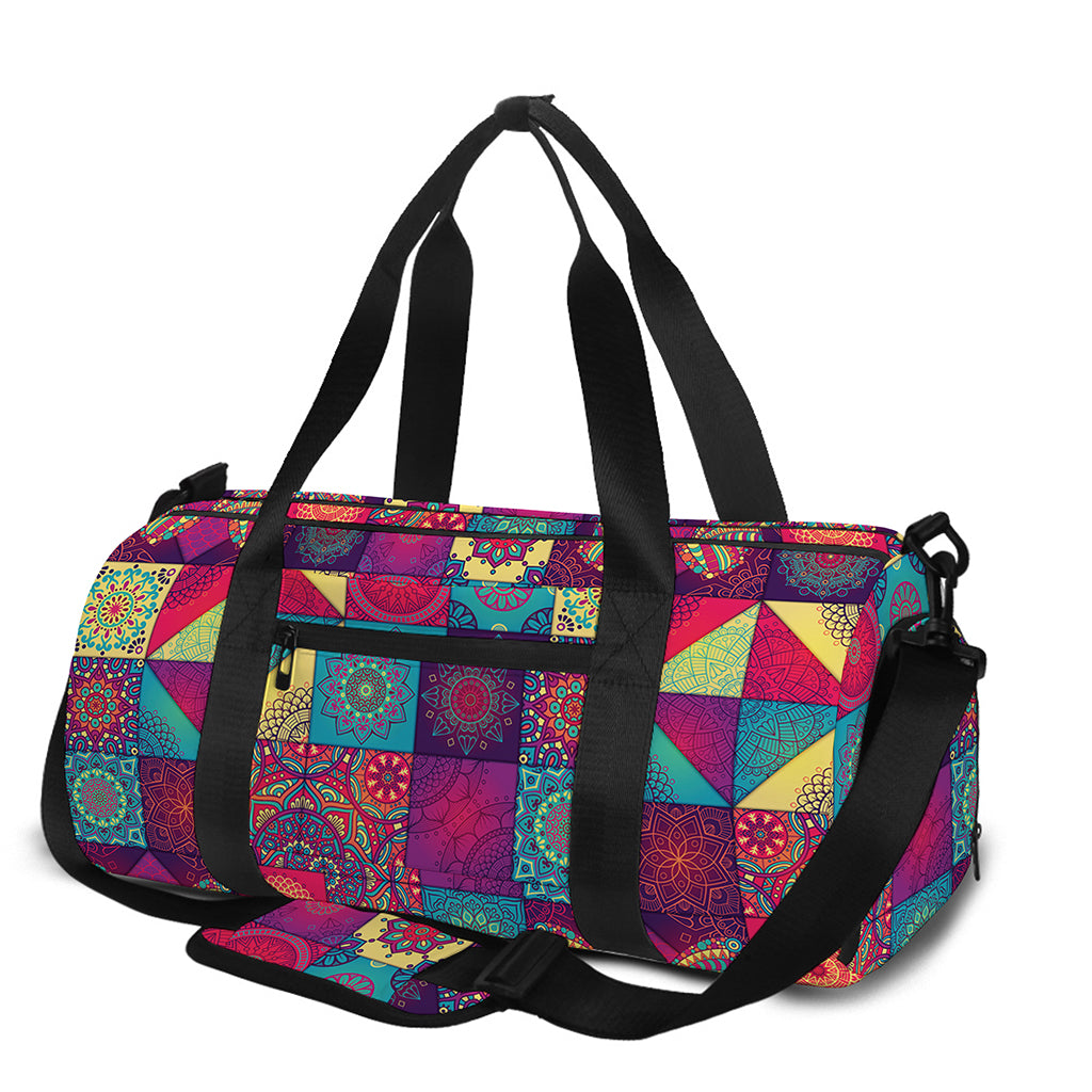 Bohemian Patchwork Pattern Print Gym Bag