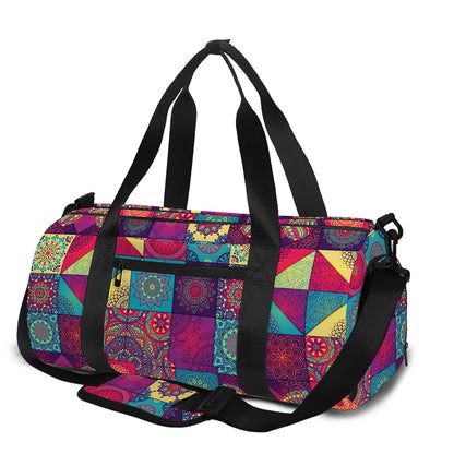 Bohemian Patchwork Pattern Print Gym Bag