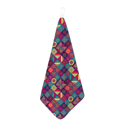 Bohemian Patchwork Pattern Print Hand Towel