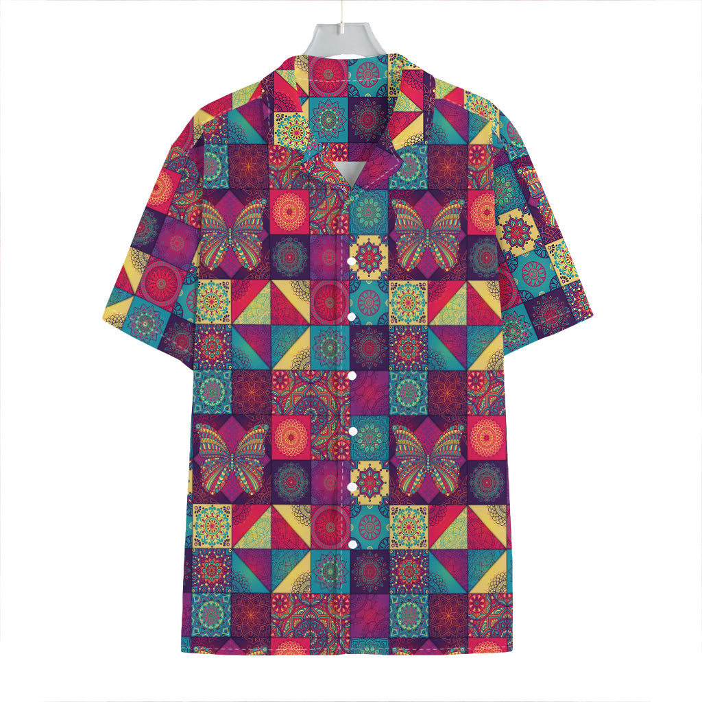 Bohemian Patchwork Pattern Print Hawaiian Shirt