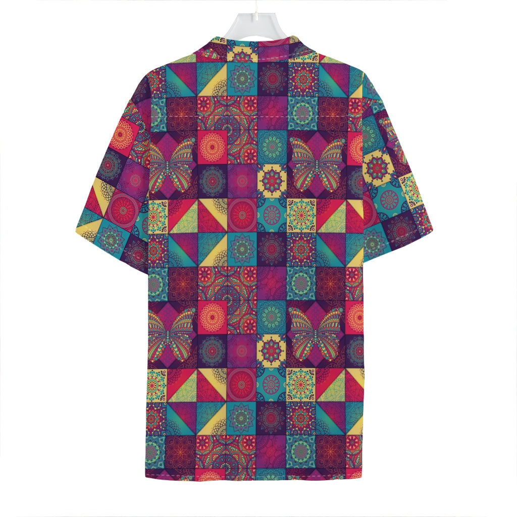Bohemian Patchwork Pattern Print Hawaiian Shirt