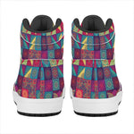Bohemian Patchwork Pattern Print High Top Leather Sneakers