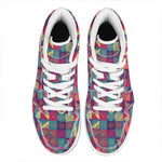 Bohemian Patchwork Pattern Print High Top Leather Sneakers