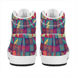 Bohemian Patchwork Pattern Print High Top Leather Sneakers