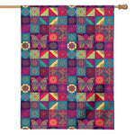 Bohemian Patchwork Pattern Print House Flag