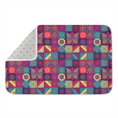 Bohemian Patchwork Pattern Print Indoor Door Mat