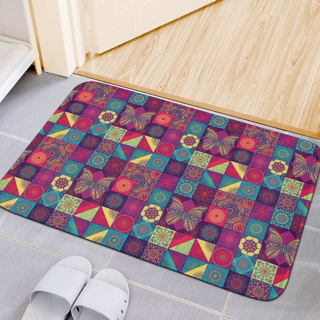 Bohemian Patchwork Pattern Print Indoor Door Mat