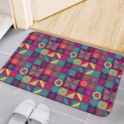 Bohemian Patchwork Pattern Print Indoor Door Mat