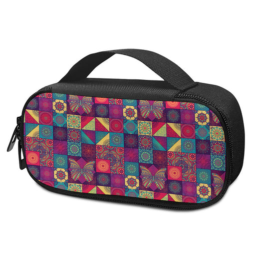 Bohemian Patchwork Pattern Print Insulin Cooler Travel Case