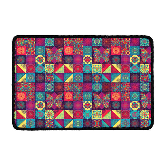 Bohemian Patchwork Pattern Print Kitchen Mat
