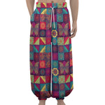 Bohemian Patchwork Pattern Print Lantern Pants