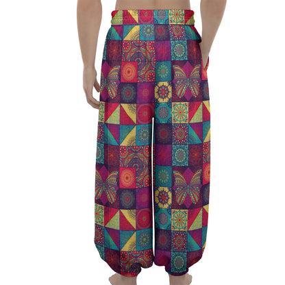 Bohemian Patchwork Pattern Print Lantern Pants