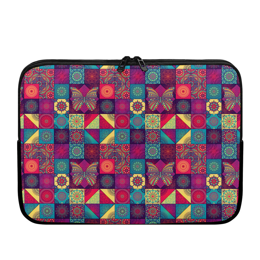 Bohemian Patchwork Pattern Print Laptop Sleeve