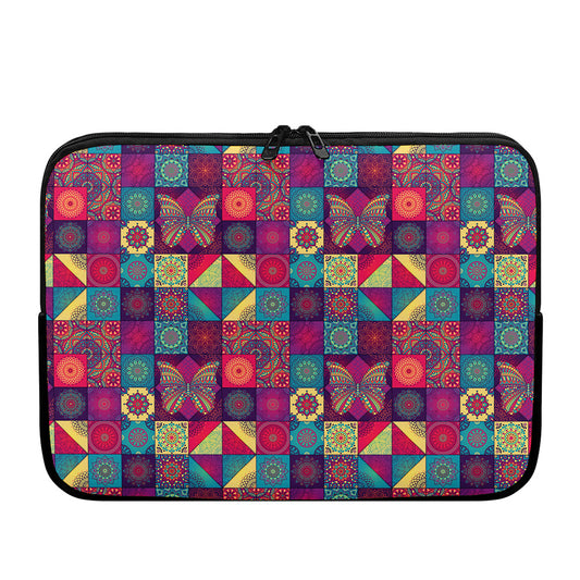 Bohemian Patchwork Pattern Print Laptop Sleeve
