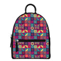Bohemian Patchwork Pattern Print Leather Backpack