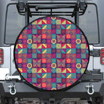 Bohemian Patchwork Pattern Print Leather Spare Tire Cover