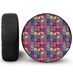 Bohemian Patchwork Pattern Print Leather Spare Tire Cover