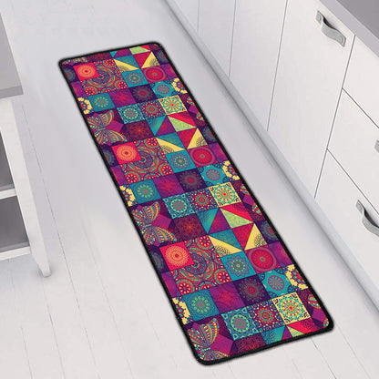 Bohemian Patchwork Pattern Print Long Kitchen Mat