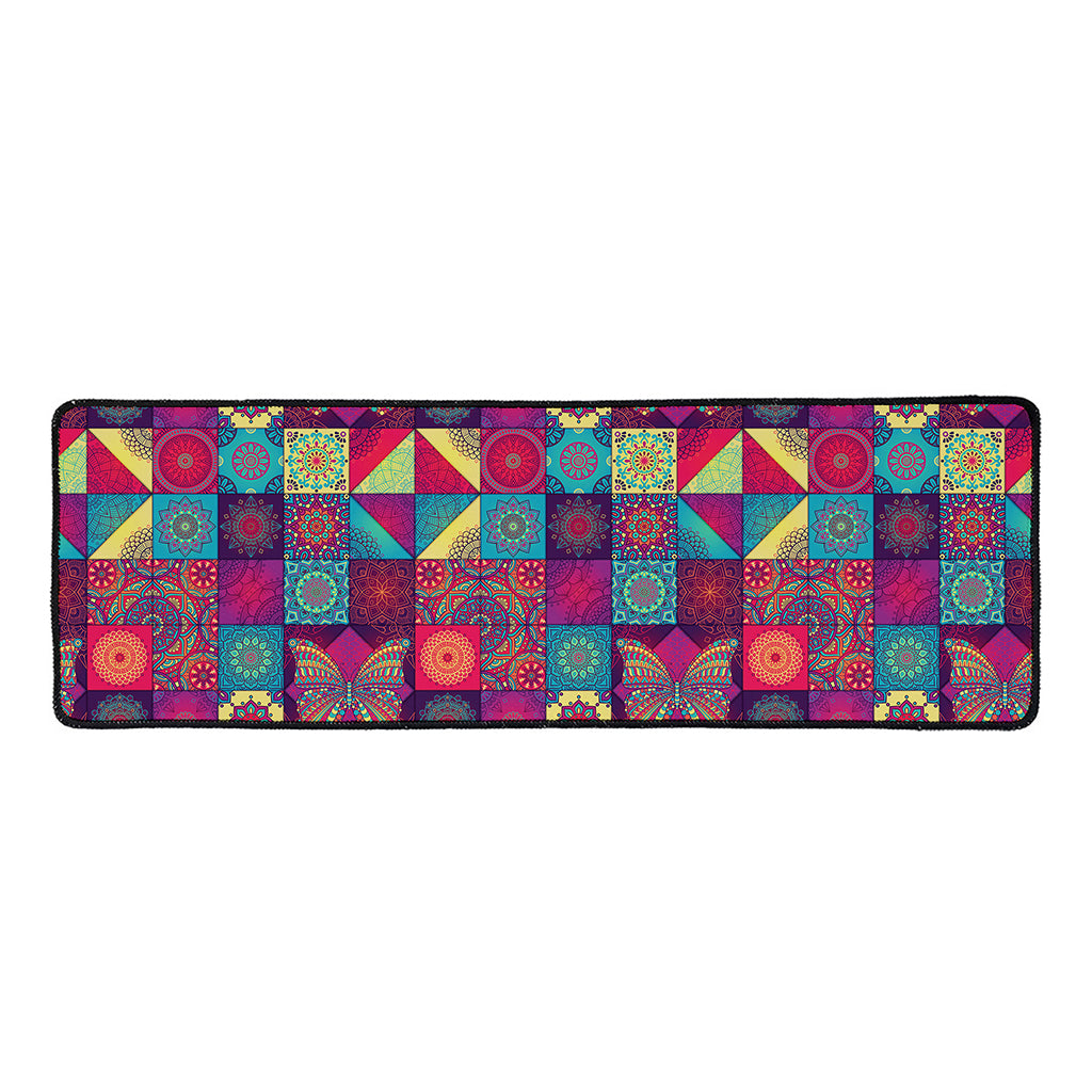 Bohemian Patchwork Pattern Print Long Kitchen Mat