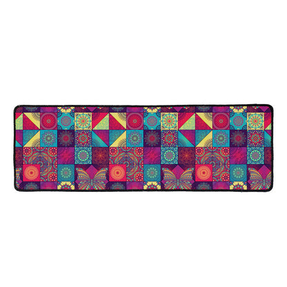 Bohemian Patchwork Pattern Print Long Kitchen Mat
