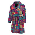 Bohemian Patchwork Pattern Print Men's Bathrobe
