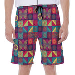 Bohemian Patchwork Pattern Print Men's Beach Shorts